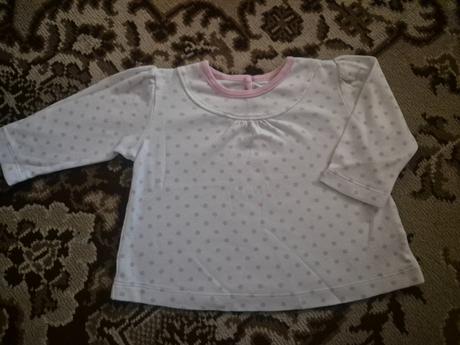 Biele tričko s bodkami, f&f,68