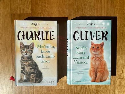 2 knihy o zvieratkách oliver a charlie,
