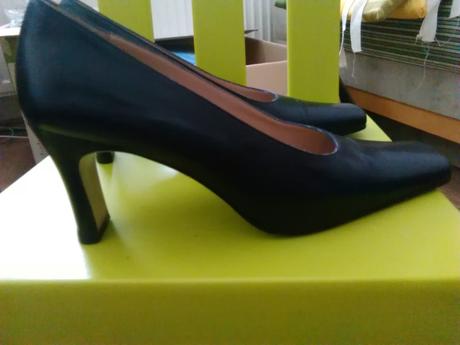 Kožené poltopánky na vyššom opätku č. 38, 38