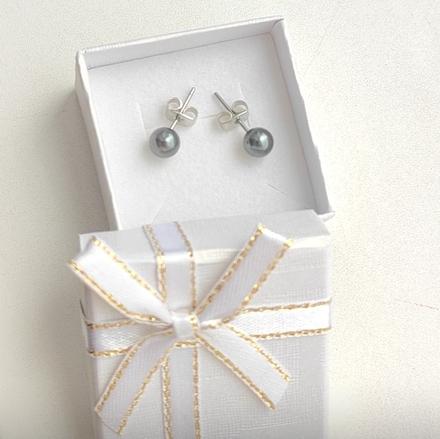 Strieborné náušnice, hematit,