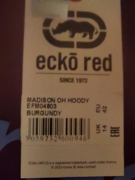 Mikina s kapucňou ecko red, ecko unltd.,xl