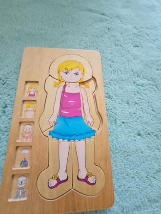 Drevene puzzle ludske telo,