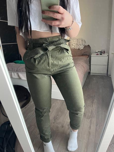 Zelené nohavice, h&m,34