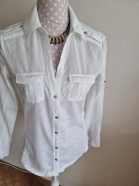 Biela elast.bluzka mango 38, mango,38