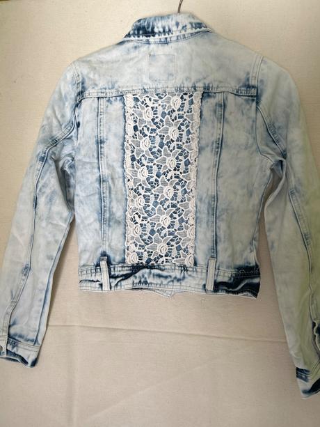 Riflová bunda s krajkou, denim co,34