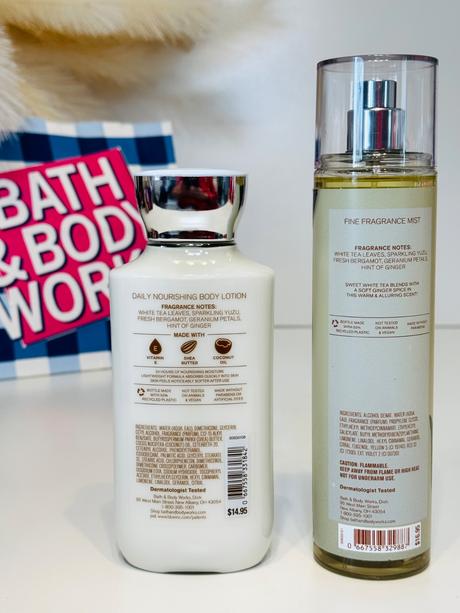 Bath & body works white tea & ginger, 