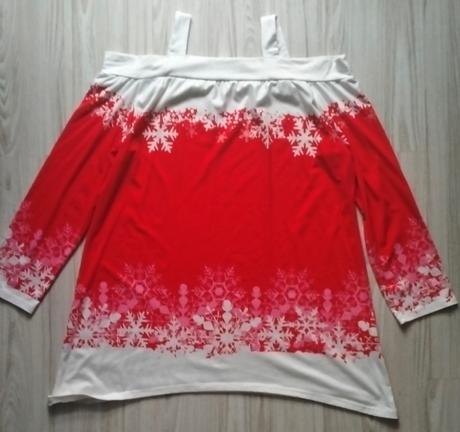 Vianočné červeno biele tričko/blúzka, xxl, xxl
