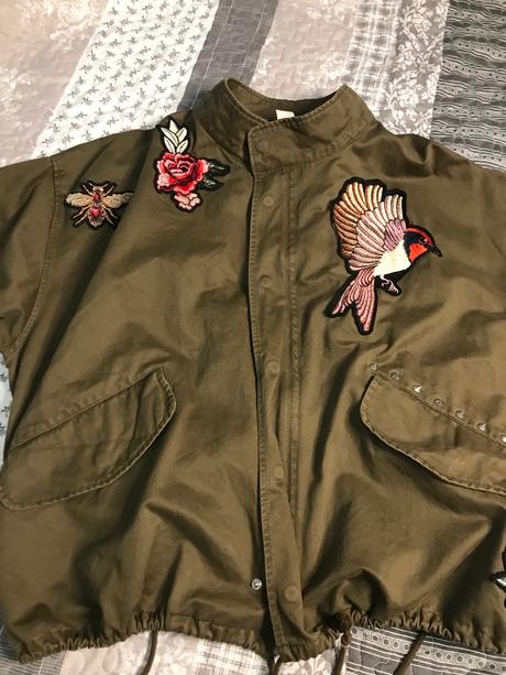 Nádherná vojenská bunda s výšivkami, h&m,m