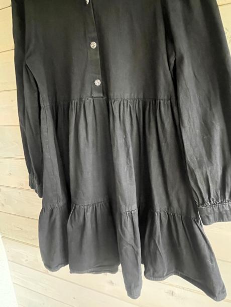 Zara denim šaty s volánmi, zara,l