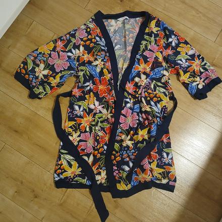 Tmavomodrý kvetovaný župan, tchibo,44