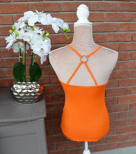 Oranžový predĺžený top-s, s