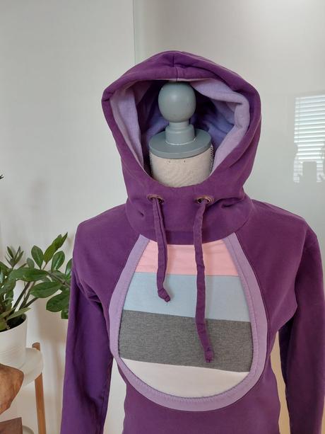 Mikina z fleru slowfashion malinova, s