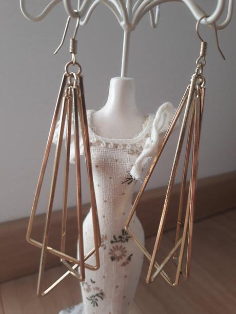 Bižu zlaté statement náušnice, h&m