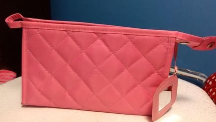 Ružová kozmetická taška, 