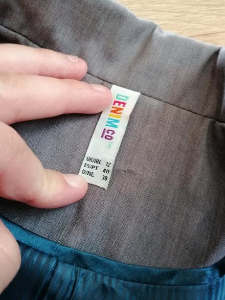 Sivé sako, denim,40