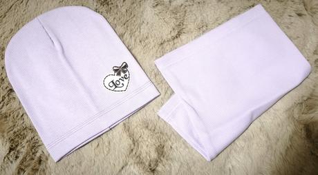 Súprava čiapka s nákrčníkom fialová, 74 - 122