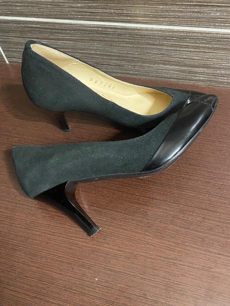 Čierne kožené lodičky, 36