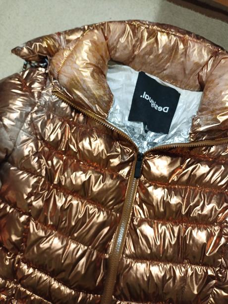 Desigual metalická zimná bunda, desigual,m