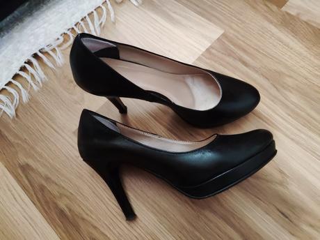 Čierne kožené lodičky, 37