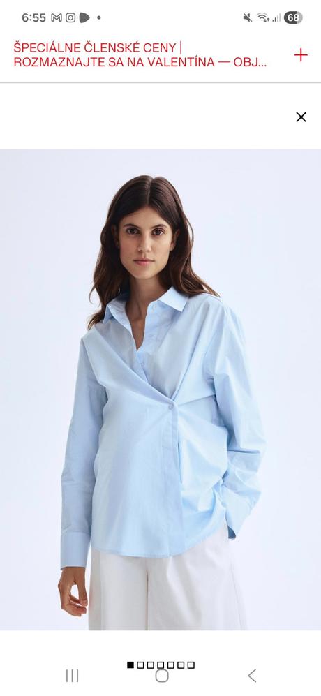 Nová tehotenská bavlnená košeľa, h&m,170 / m / s / xs