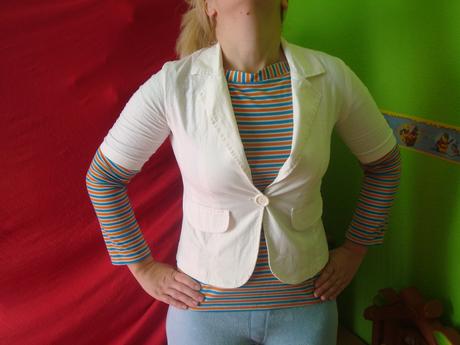 Biele lanove sacko - white angel, 38