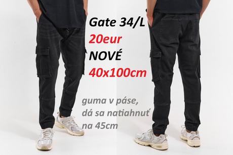 Riflové kapsáče, riflové joggery, gate,34