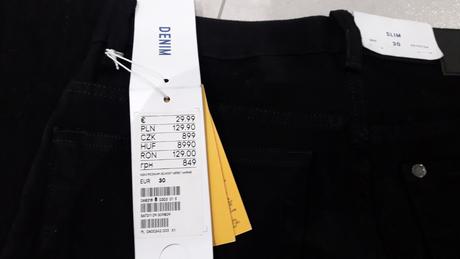 Čierne dámske džínsy slim č.30, h&m,30