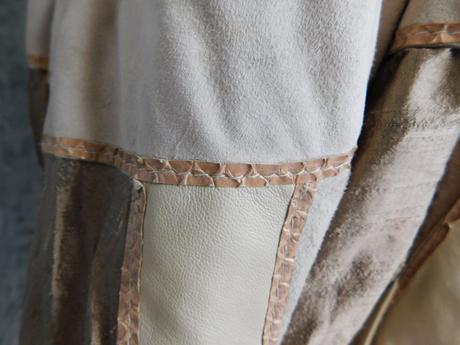 Luxusna vintage kožena/hodvabna bunda, 38