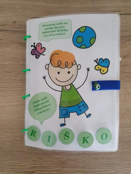 Pracovný zošit na suchy zips chlapček od 1,5 roka,