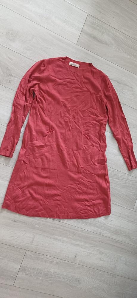 Tenké svetrové šaty/tlmená bordová m/l, l