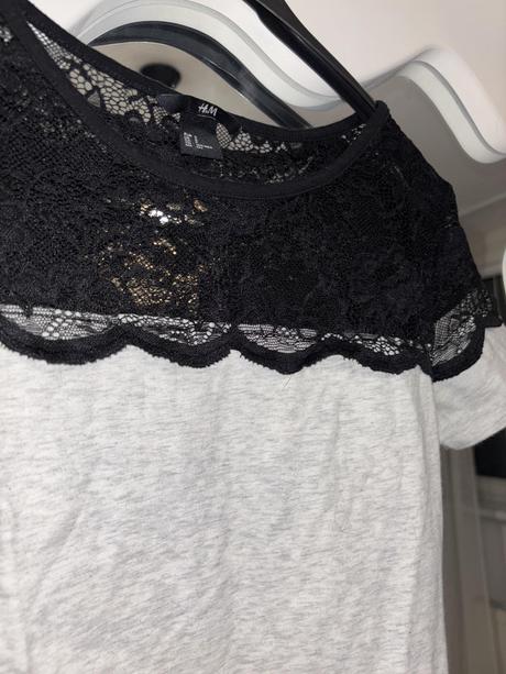 Tričko s čipkou, h&m,s