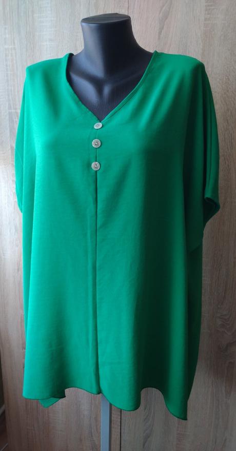 Sýtozelená oversized tunika s gombíkmi, 5xl