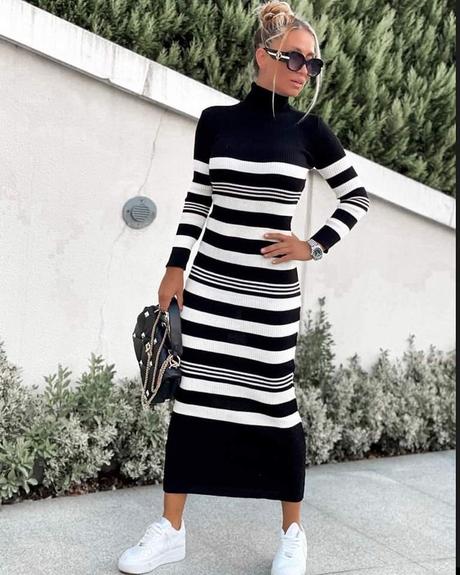 Dlhé pletené šaty, xs