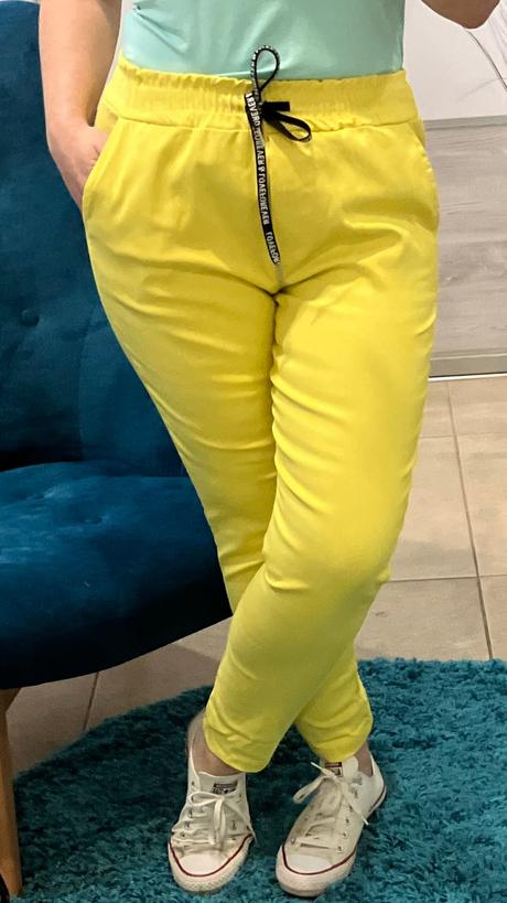 Dámske tenké žlté nohavice (uni), l / m / xl