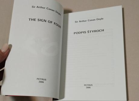 Dvojjazyčná kniha podpis štyroch, sherlock holmes, 