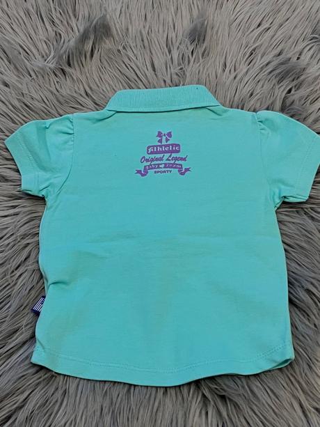 Dievčenské tričko s golierom a nápisom (62-68), original marines,62 / 68