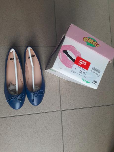 Úplne nové kožené balerinky ,deichmann,v.38,tmavom, deichmann,38