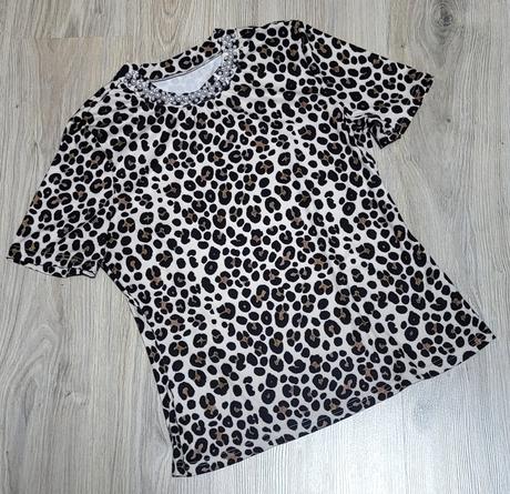 Leopardie tričko s perlami l, l