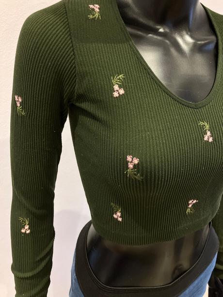 Dámske krátke rebrované tričko stradivarius (s), stradivarius,s