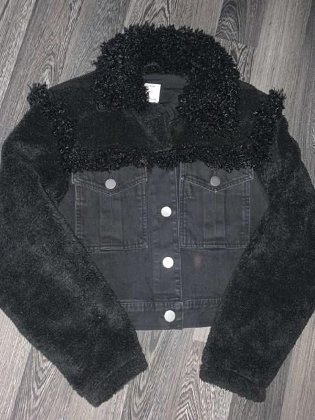 Riflová teddy bunda asos 38, 38 / m