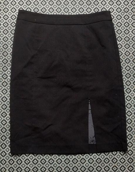 Dámska čierna sukňa s rozparkom, orsay,m