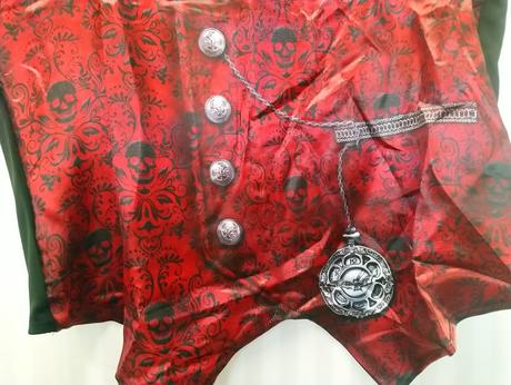 Pánsky 2-dielny červeno čierny kostým upír, f&f, l,