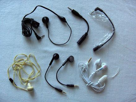 Rôzne sluchátka - slúchadlá, redukcie, káble, 