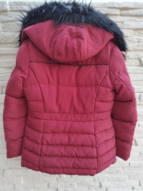 Bordový zimný kabát, xl