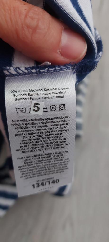 Pásikavé bavlnené tričko, 134