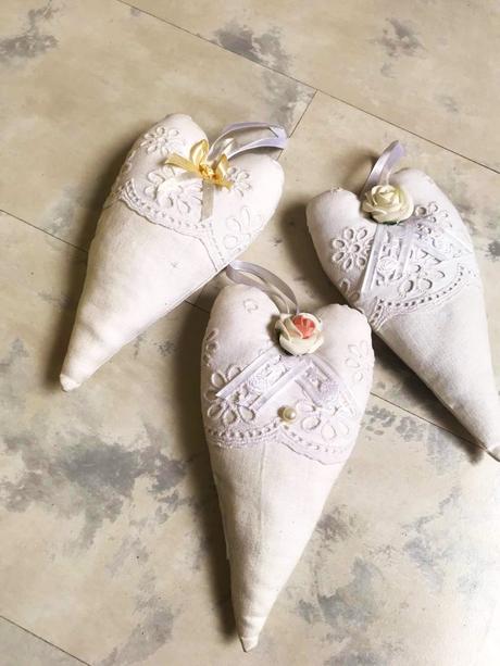 Plátenné madeirové srdcia/3 ks,