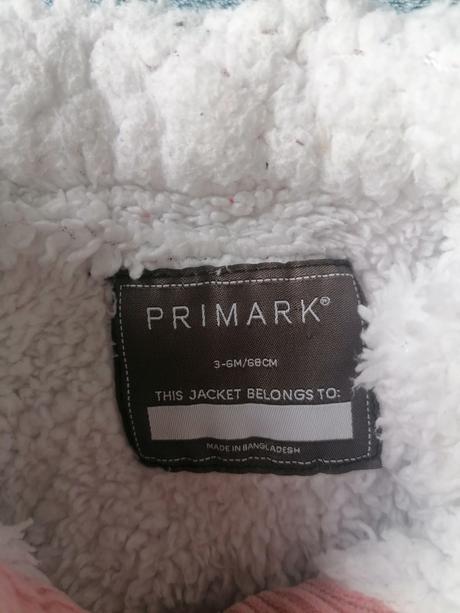 Mencestrova bundička s kozusinkou, primark,68
