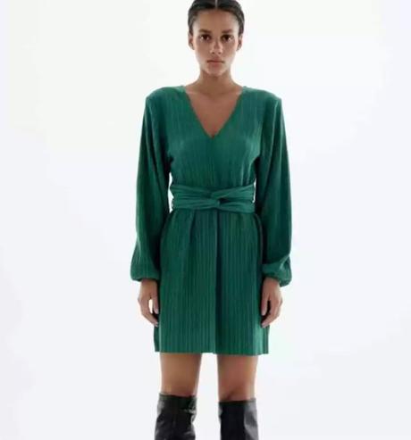 Nádherné plisované smaragdové šaty zara, zara,s