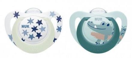 Nuk silikónový sumlík star day & night 6-18m, 2ks, nuk