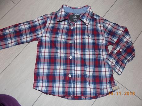 Cervena karovana kosielka, h&m,98